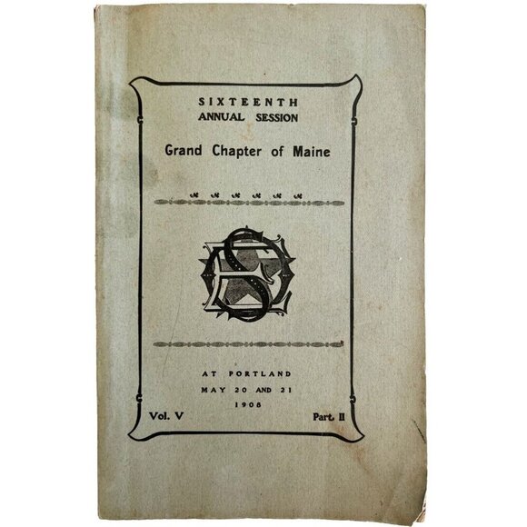 Order Of The Eastern Star 1908 Masonic Portland Maine Chapter Vol V PB Book E47 - Picture 2 of 2